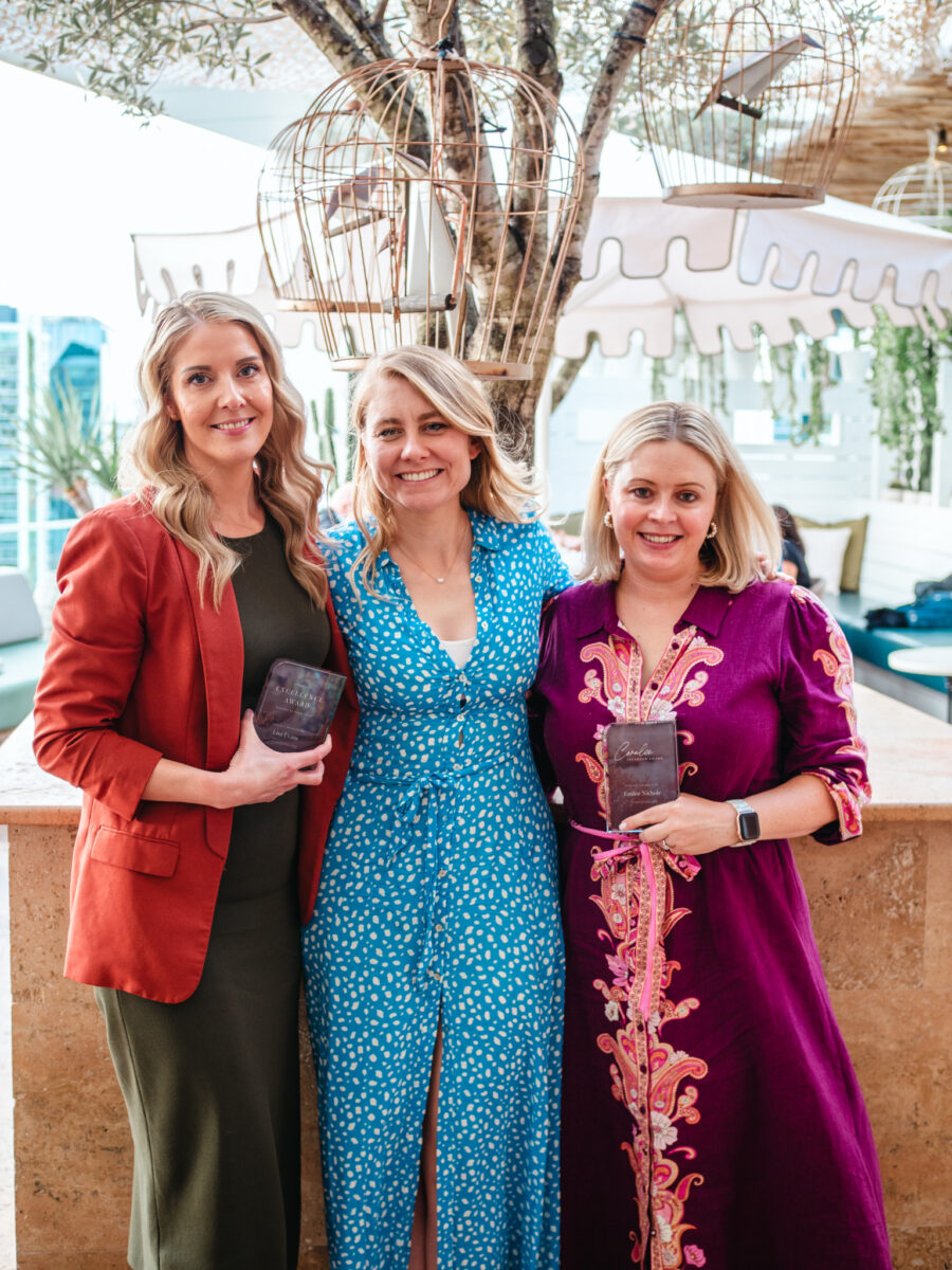 Lisa, Kelly and Emilee during CAKE's 2nd birthday receiving their awards.